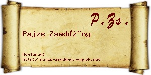 Pajzs Zsadány névjegykártya